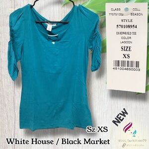 White House Black Market NEW - Sz XS - Teal Top w/ 3/4 sleeve